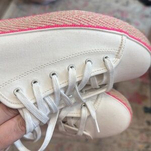 Keds size 11 white with pink platform